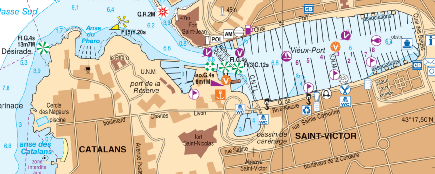 Plan Vieux-Port de Mareille